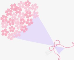 粉色花束捧花手绘素材