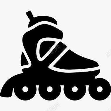 轮滑线的溜冰鞋图标图标