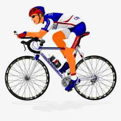 骑行的人手绘自行车赛车选手矢量图高清图片
