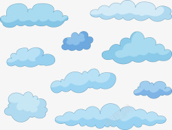 蓝色的云彩蓝色可爱云彩矢量图高清图片