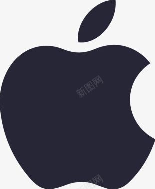 扁平黑色苹果官方logo矢量图图标图标