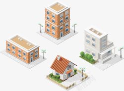 城镇房屋立体房屋模型高清图片