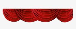 红色半圆形舞台装饰布帘帘头素材