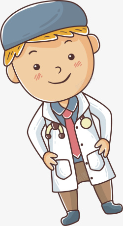 戴帽子的男孩卡通可爱小男孩医生矢量图高清图片