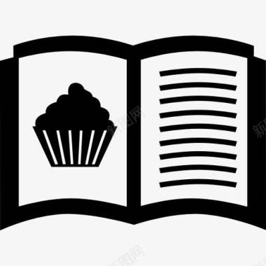 书籍素材甜食谱打开烹饪书图标图标