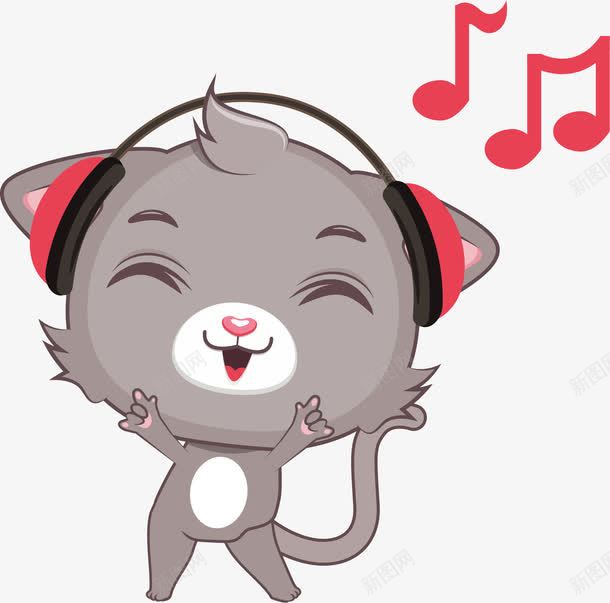 听音乐的小猫png免抠素材_88icon https://88icon.com 听歌 好声音 矢量素材 闻歌起舞 音乐爱好者