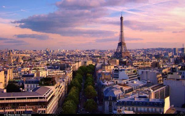 唯美城市巴黎铁塔背景