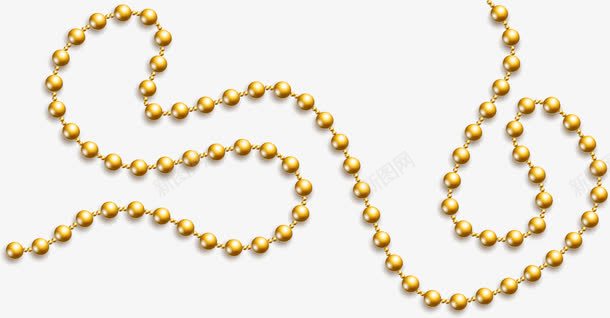 金色金珠链条png免抠素材_88icon https://88icon.com 珠子 装饰图案 金珠 金色链子 链子 项链 首饰