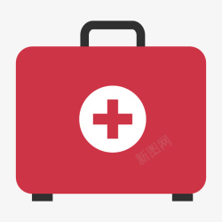 医用设备简约红色卡通急救箱矢量图高清图片