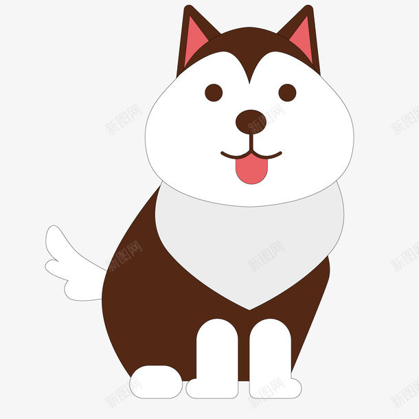 卡通可爱摇尾巴的小狗矢量图ai免抠素材_88icon https://88icon.com 动物 卡通 吐舌头 小狗 摇尾巴 狗年 矢量图