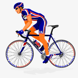 骑行的人手绘英国自行车赛车选手矢量图高清图片