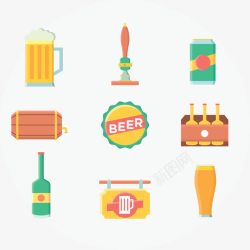 精致啤酒瓶盖啤酒用品图标高清图片