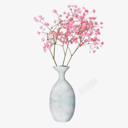 花瓶粉色花装饰素材