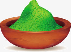 一碗绿色抹茶粉矢量图素材