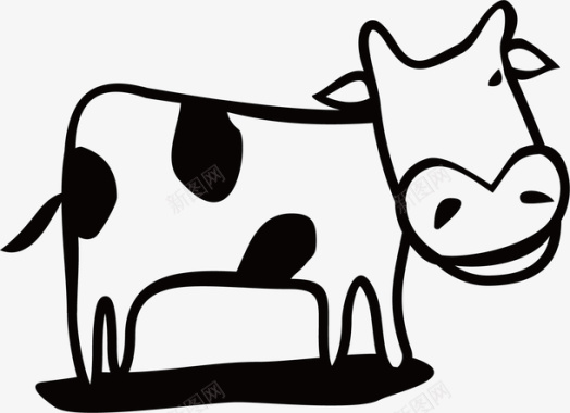 可爱卡通母牛矢量图图标图标