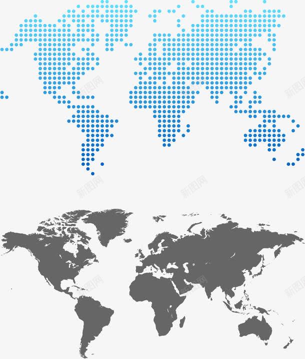 蓝色点状和灰色实底世界地图png免抠素材_88icon https://88icon.com 世界 地图 灰色 蓝色