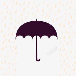 卡通雨伞黄色雨滴素材