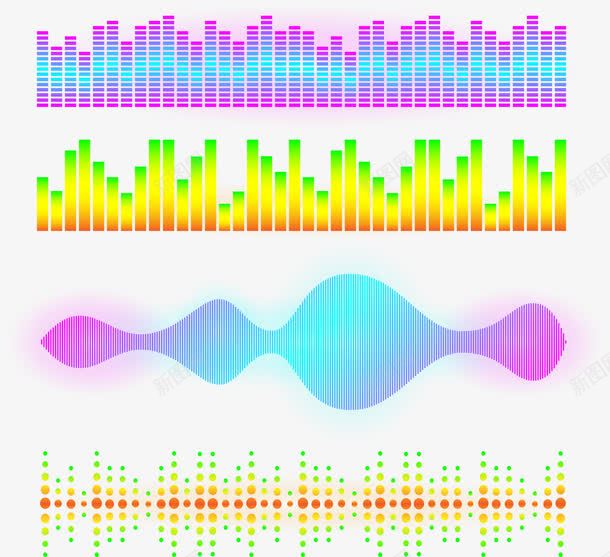 炫彩调音台波纹png免抠素材_88icon https://88icon.com 声波 渐变色 炫彩波纹 矢量素材 调音台音效图 调音波纹 酒吧DJ 音效调节图