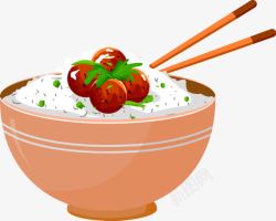 卡通米饭卡通食物食品米饭梅子矢量图高清图片