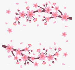 卡通手绘樱花梅花装饰矢量图素材