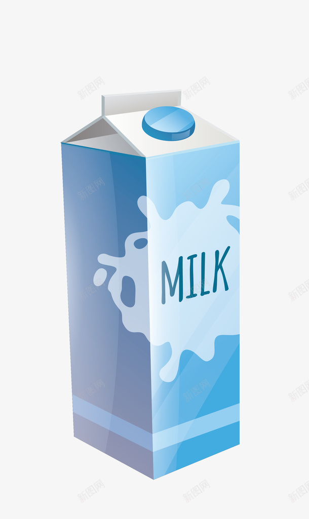 蓝色包装牛奶png免抠素材_88icon https://88icon.com 牛奶 牛奶盒 百利包 矢量png 纯牛奶 蓝色牛奶
