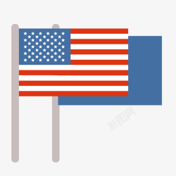 卡通手绘美国国旗矢量图素材