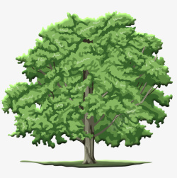 卡通茂密绿树植树节素材