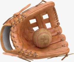 皮革手套皮革色棒球手套和陈旧的棒球高清图片