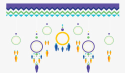 民族风波西米亚羽毛挂饰矢量图素材