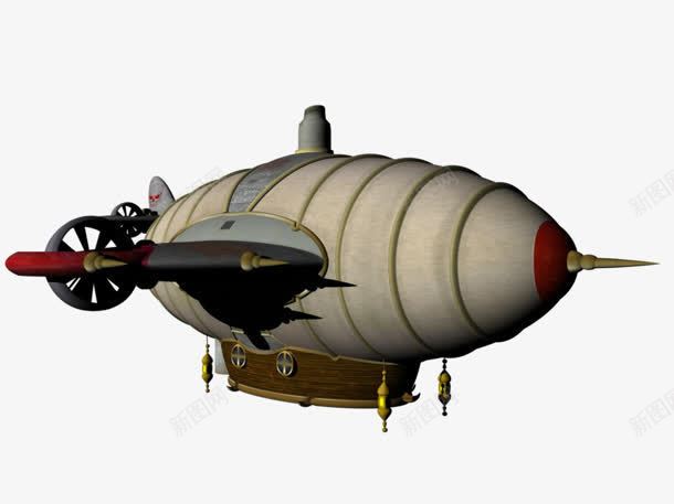 3D战斗飞艇模型png免抠素材_88icon https://88icon.com 3d 战斗 模型 飞艇