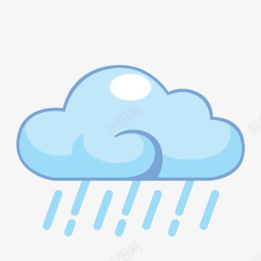 天气气象暴雨到大暴雨卡通图标图标