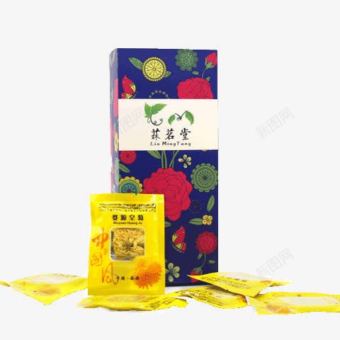 花茶名茶png免抠素材_88icon https://88icon.com 产品实物 名茶 花茶 蓝色 黄色