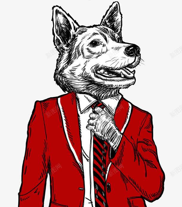 穿西装的小狗手绘图png免抠素材_88icon https://88icon.com 动物 卡通 复古小狗 头像 小狗 衬衫 西装 酷酷的 领带