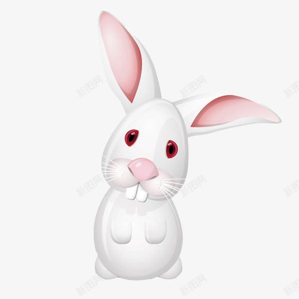 卡通兔子png免抠素材_88icon https://88icon.com 不高兴表情 兔子嘴巴 大耳朵 委屈脸 悲伤 白兔子 粉红色 红眼睛 露牙齿