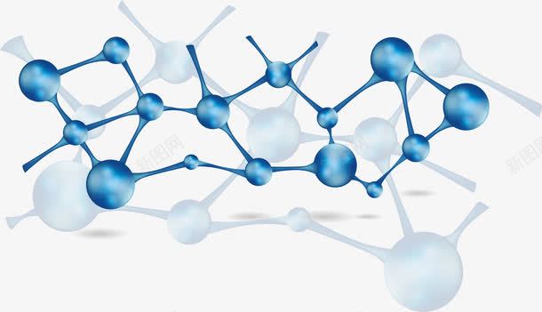 蓝色化学分子png免抠素材_88icon https://88icon.com 分子 分子元素 分子示意图 分子结构 化学分子 生物分子 矢量png 蓝色分子
