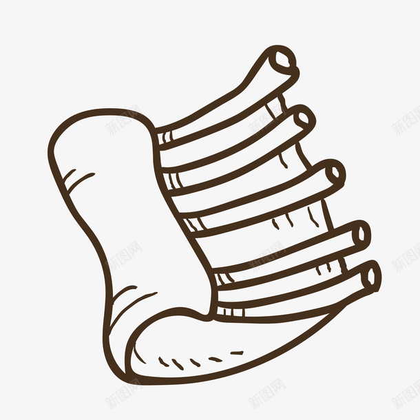 卡通排骨装饰矢量图ai免抠素材_88icon https://88icon.com 光泽 卡通 排骨 纹理 纹路 装饰 质感 食品 食物 骨头 矢量图
