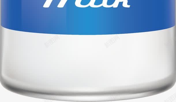 蓝色商标牛奶png免抠素材_88icon https://88icon.com 牛奶 牛奶瓶 玻璃瓶 矢量png 纯牛奶 蓝色商标