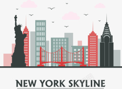 纽约旅游纽约建筑剪影高清图片
