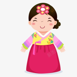 穿韩国服装的儿童人物矢量图素材