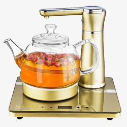 玻璃茶壶泡茶加热玻璃水壶高清图片