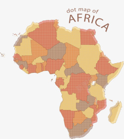 橘黄色拼图非洲地图矢量图素材