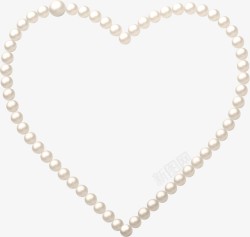 珍珠剪影卡通珍珠珍珠心项链高清图片