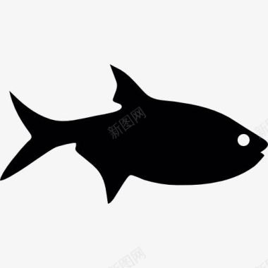 海水产品鱼的轮廓图标图标