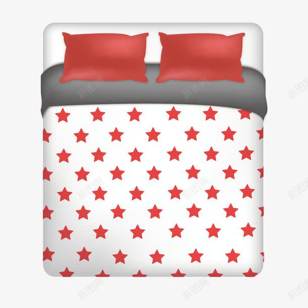 星星四件套矢量图ai免抠素材_88icon https://88icon.com 卧室 家具 床单 红色 矢量图