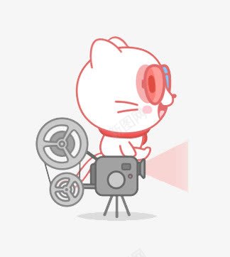 看视频png免抠素材_88icon https://88icon.com 放映 放映机 猫咪 看 视频