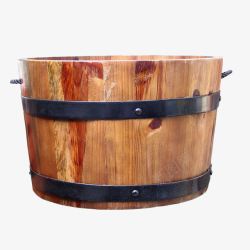 木板木桶铁皮条木桶高清图片