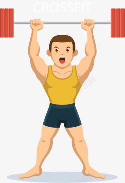 举重锻炼的肌肉男人素材