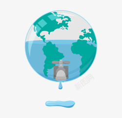 透明水龙保护地球节约用水高清图片