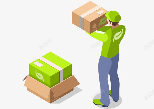 绿衣服男人快递包裹到家png免抠素材_88icon https://88icon.com PNG图片 到家 包裹 取件 快递 快递员 手拿箱子 搬运 服务 物流 男人 盒子 矢量图送货 绿衣服 运输 送件
