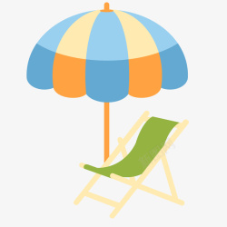 创意沙滩椅卡通沙滩椅矢量图高清图片